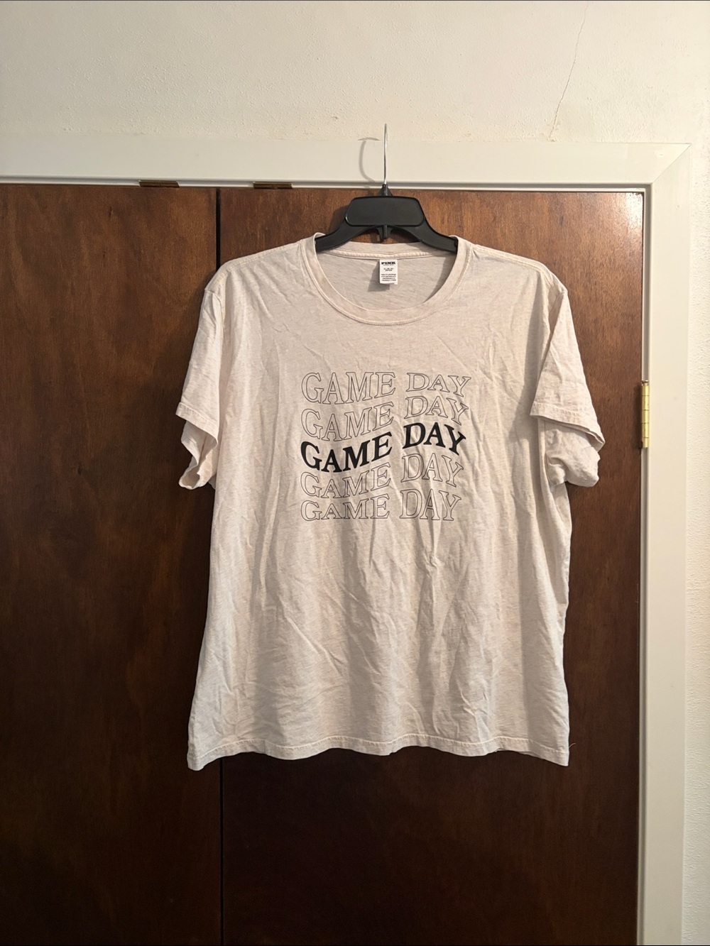 PINK Victoria's Secret Game Day Graphic Tee - Cream